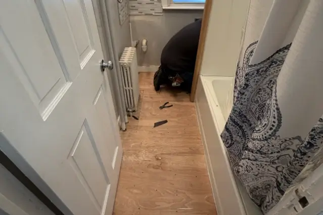 Laminate flooring before